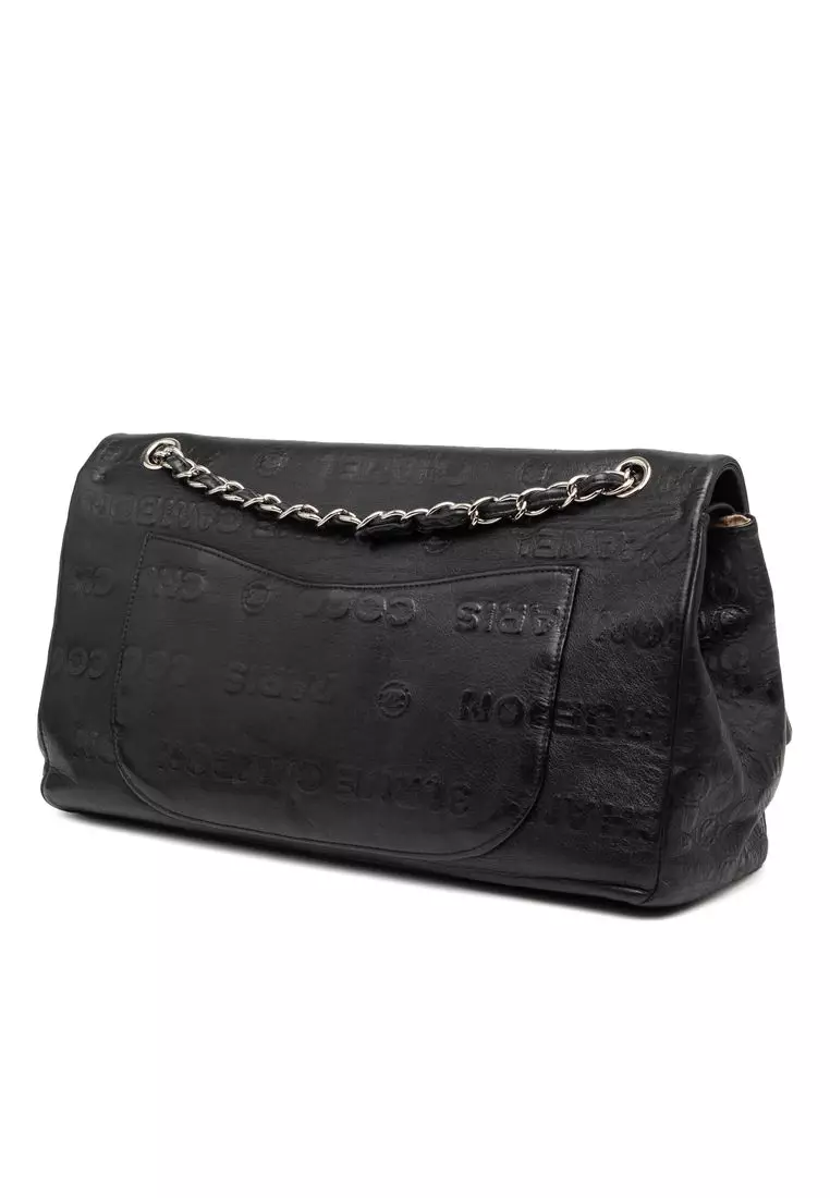 Pre-Loved Chanel Maxi Embossed Calfskin 31 Rue Cambon Reissue 2.55 Double Flap