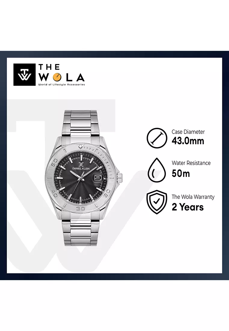 Premium Men's Analog Watch Silver Stainless Steel DK.1.13978-1