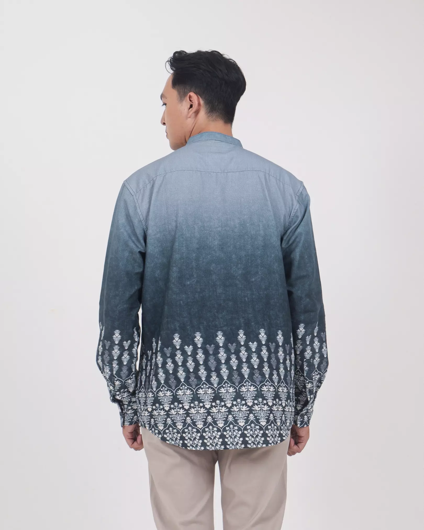 AMK Kemeja Koko Pria Lengan Panjang KK Ghazi L/s Blue