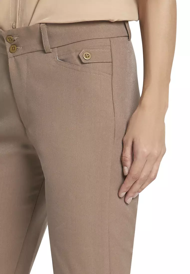 Garwyn Celana Kerja Long Pants Bawahan Wanita Formal Premium Quality - Mocca Susu