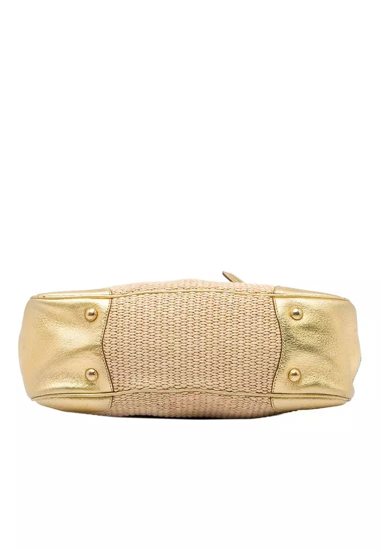 Pre-Loved Prada Cinghiale Trimmed Paglia Shoulder Bag