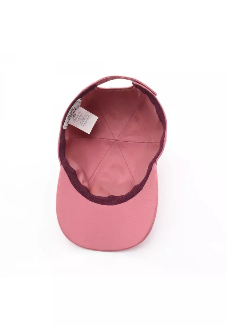 Pre-Loved Hermès Serena HElectric Rose Sorbet casquette cap cotton pink