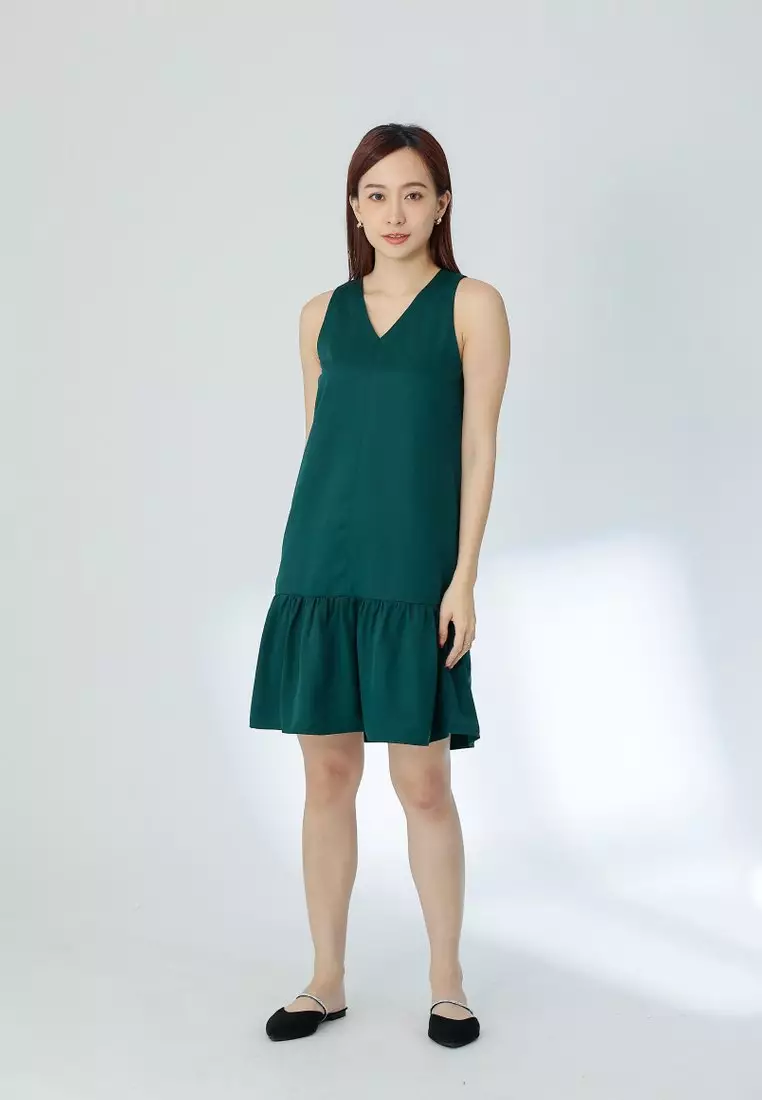 Buy MMRS. Garb Hova Ruffles Shift Dress - Emerald 2023 Online | ZALORA  Singapore