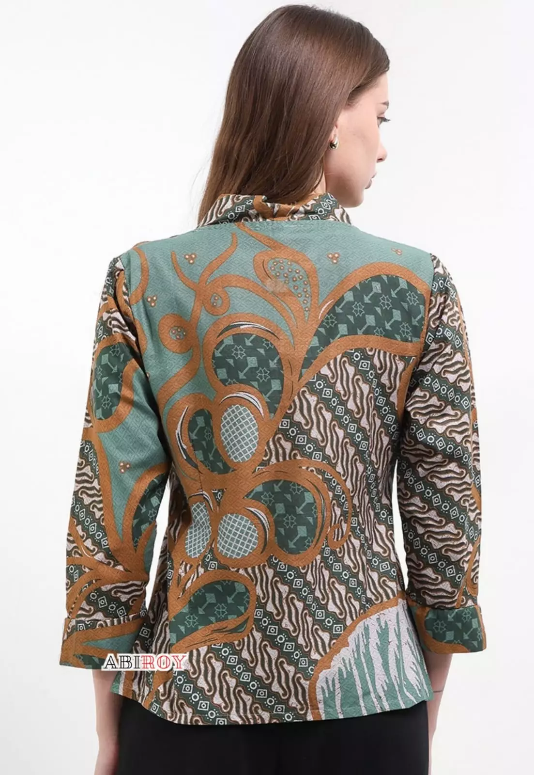 Blouse Batik Andaru Hijau Premium Slimfit Elegant NLN