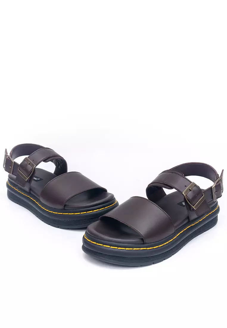 Laurel Platform Flat Sandals in Mahogany