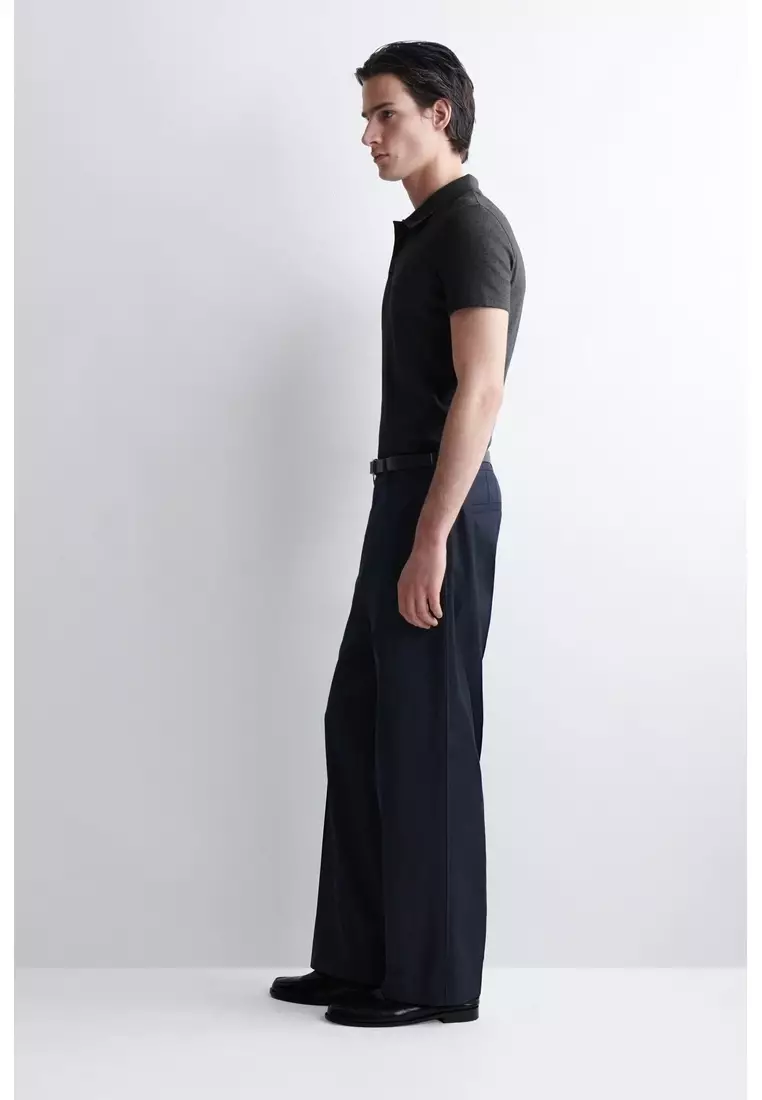 SLIM RIBBED COTTON POLO SHIRT