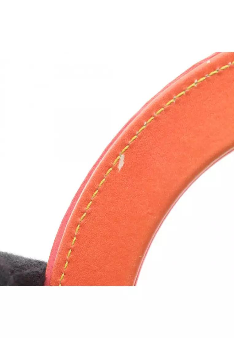 Pre-Loved Christian Dior LADY DIOR lady dior Handbag leather yellow Red brown 2WAY