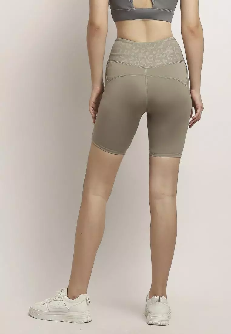 Fitwear - Legging / Celana Pendek Olahraga VEXANA PRINTED WAIST - CHEETAH SAND