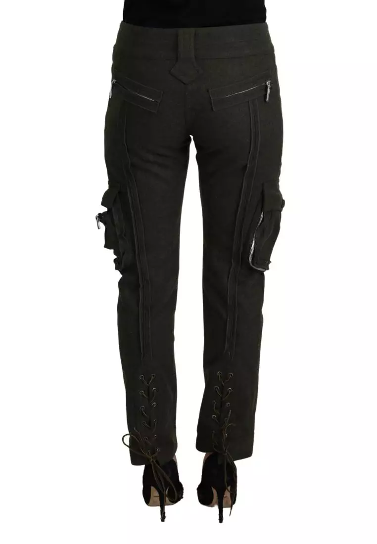 パンツ ERMANNO SCERVINO Woman Pants Black D466P308ILM 95708 ERMANNO SCERVINO Pants Black Striped Cotton Blend Wide Legs