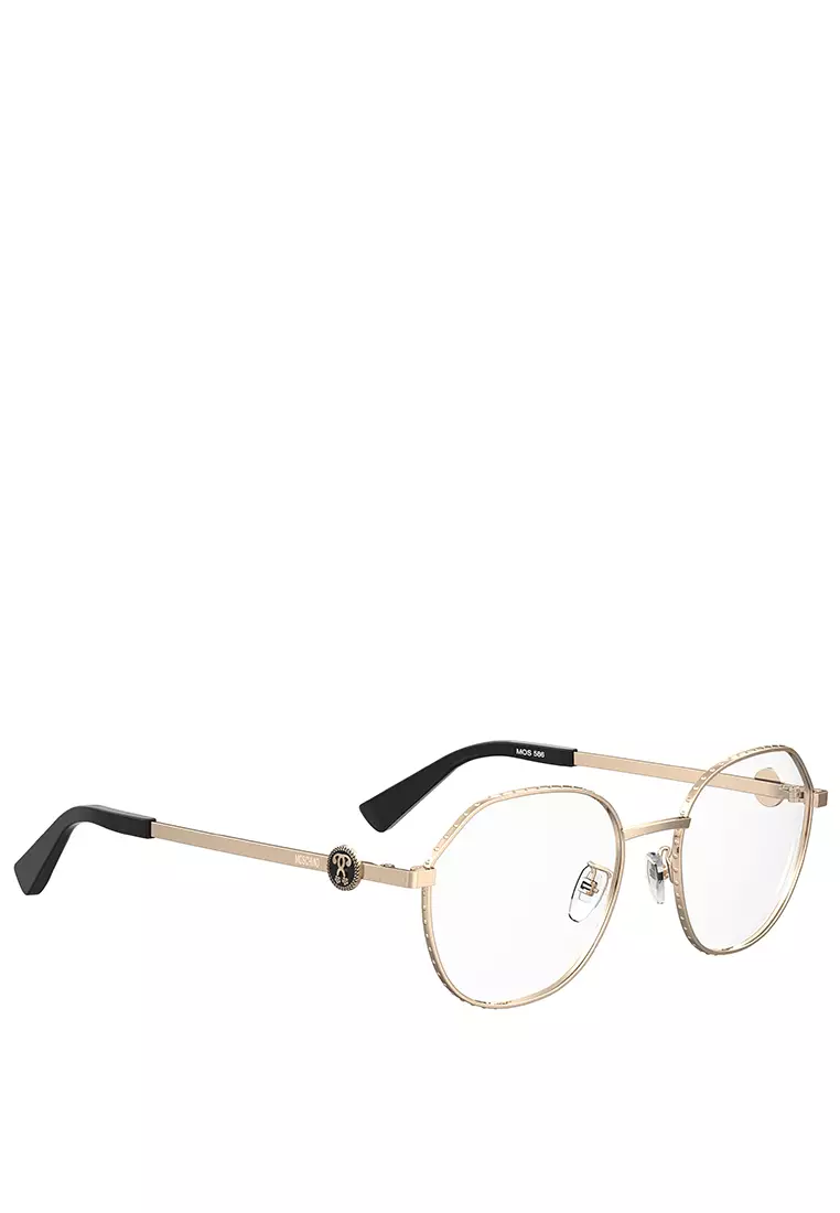 MOSCHINO Optical glasses MOS586-000, ROUND / OVAL Shape with ROSE GOLD Color
