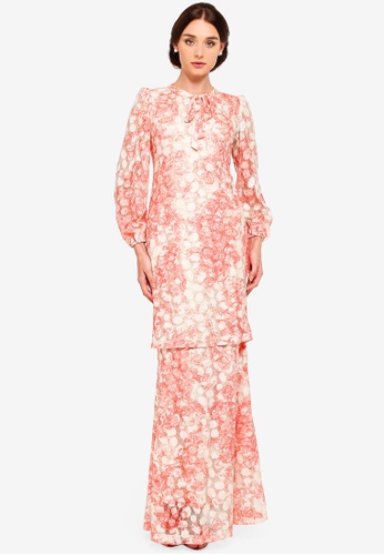 Helena Kurung Modern from Rizalman for Zalora in white and Pink