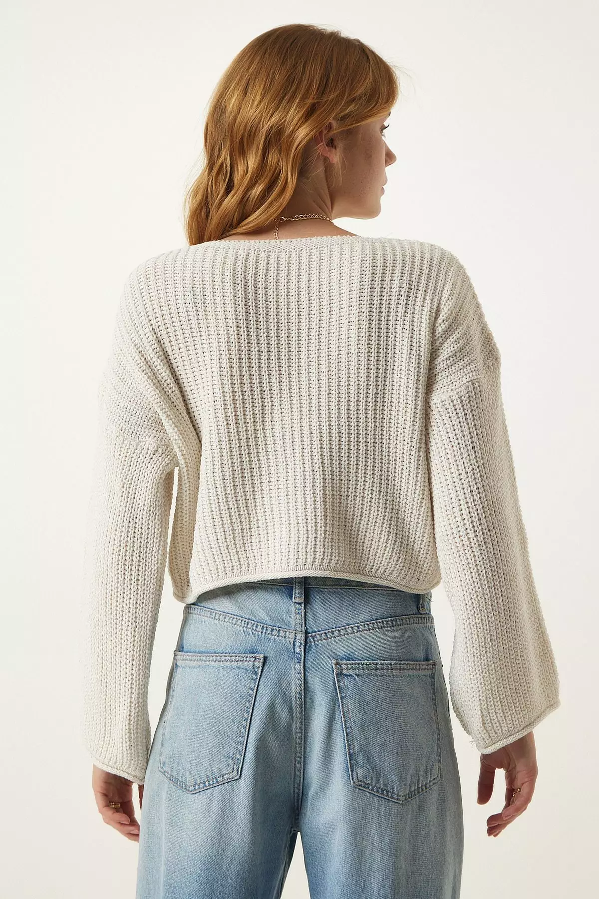 V-Neck Crop Knitwear Cardigan