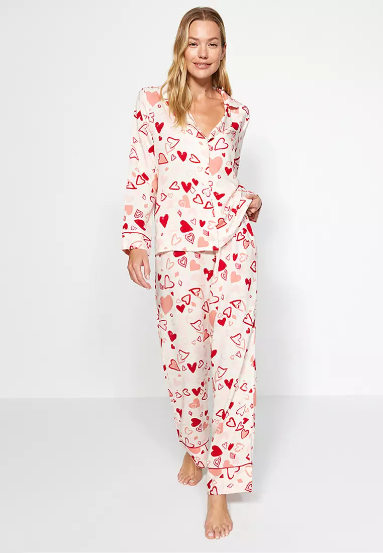 Buy Trendyol Mini Me/Mom Daughter Multi-Colored Heart Piping Viscose ...
