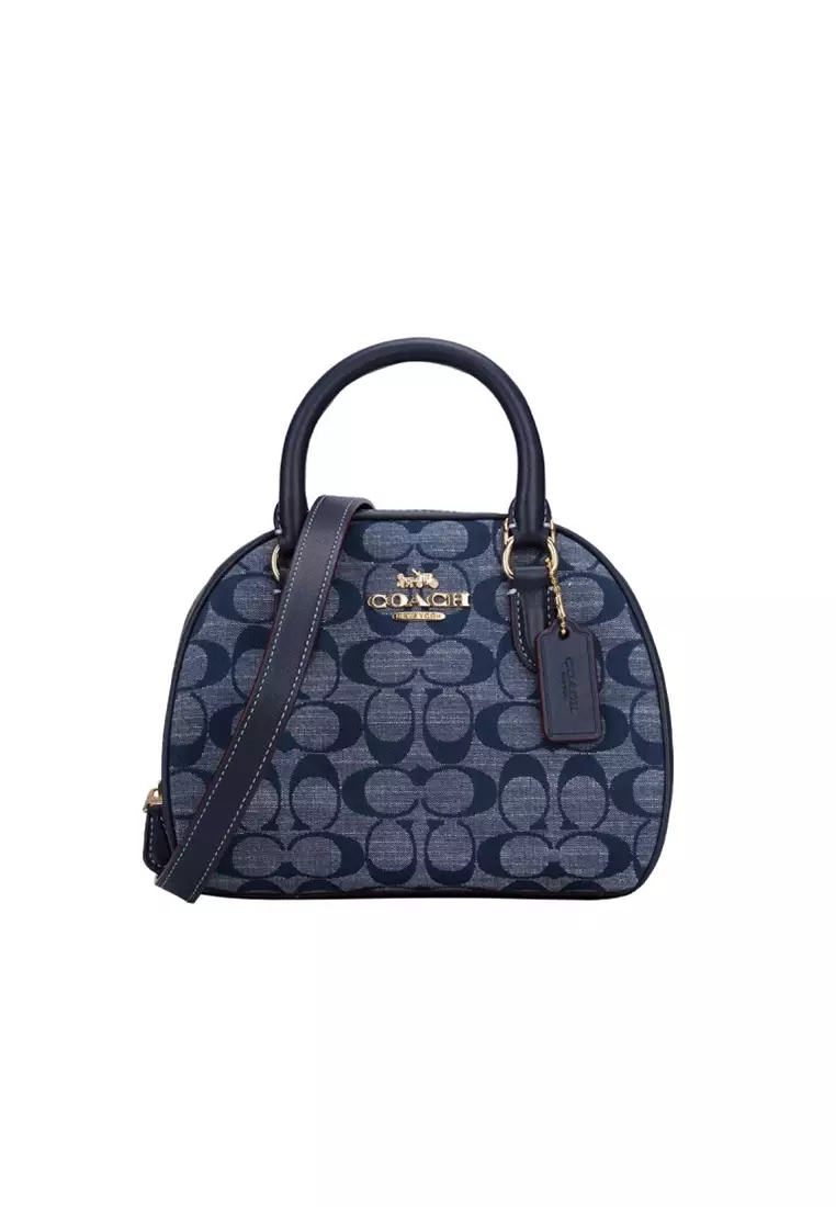Small navy blue coach purse best sale
