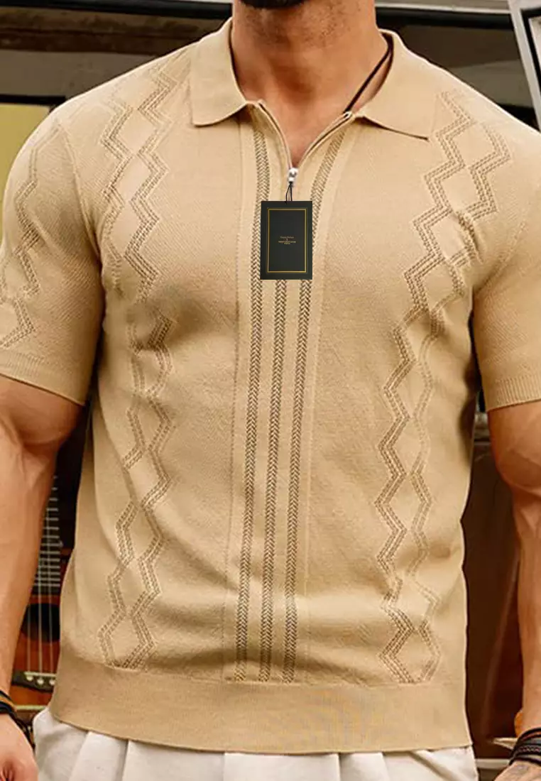 Contrast Stripe Short Sleeve Polo Shirt SY0045
