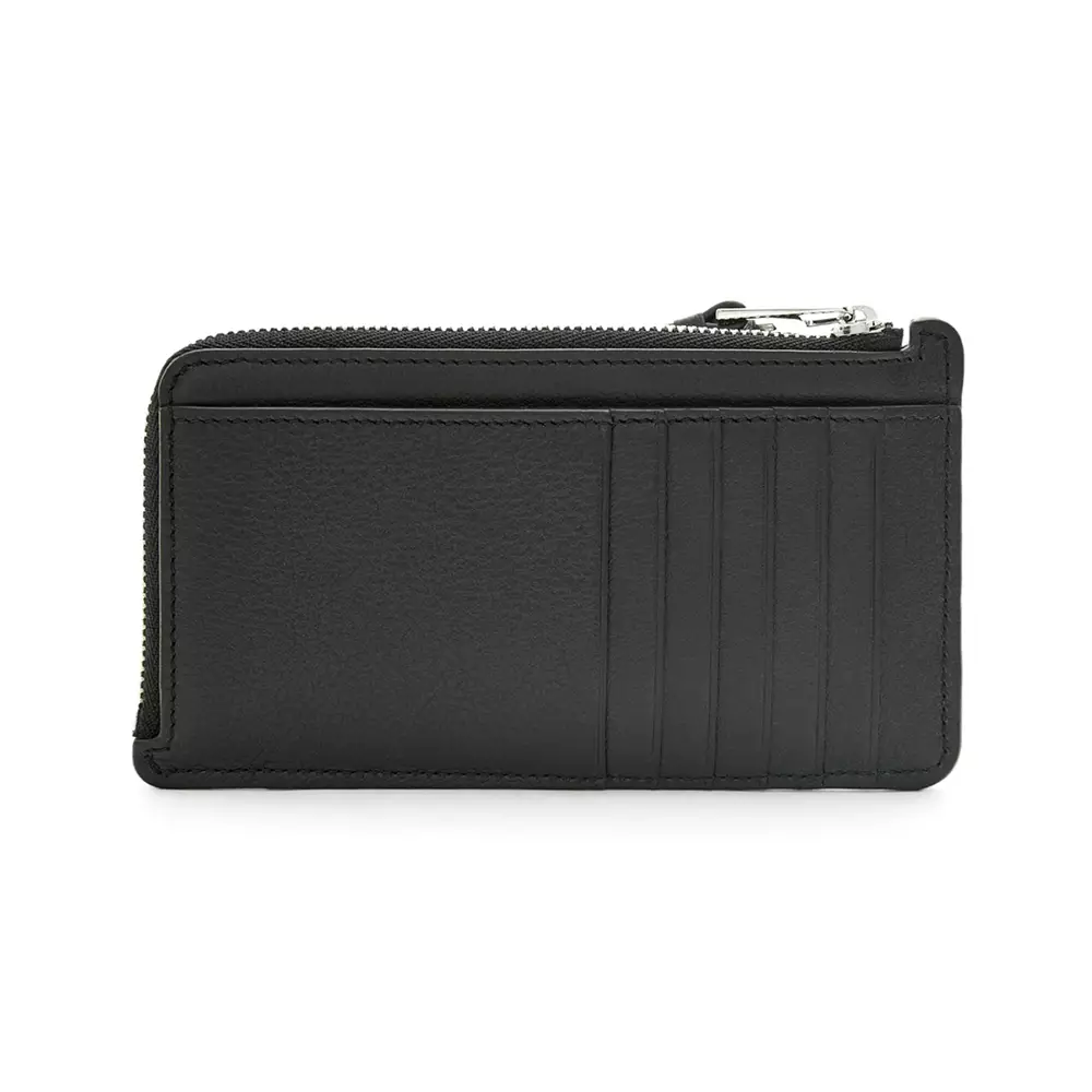 Puzzle Edge Long Coin in Classic Calfskin Cardholder Black