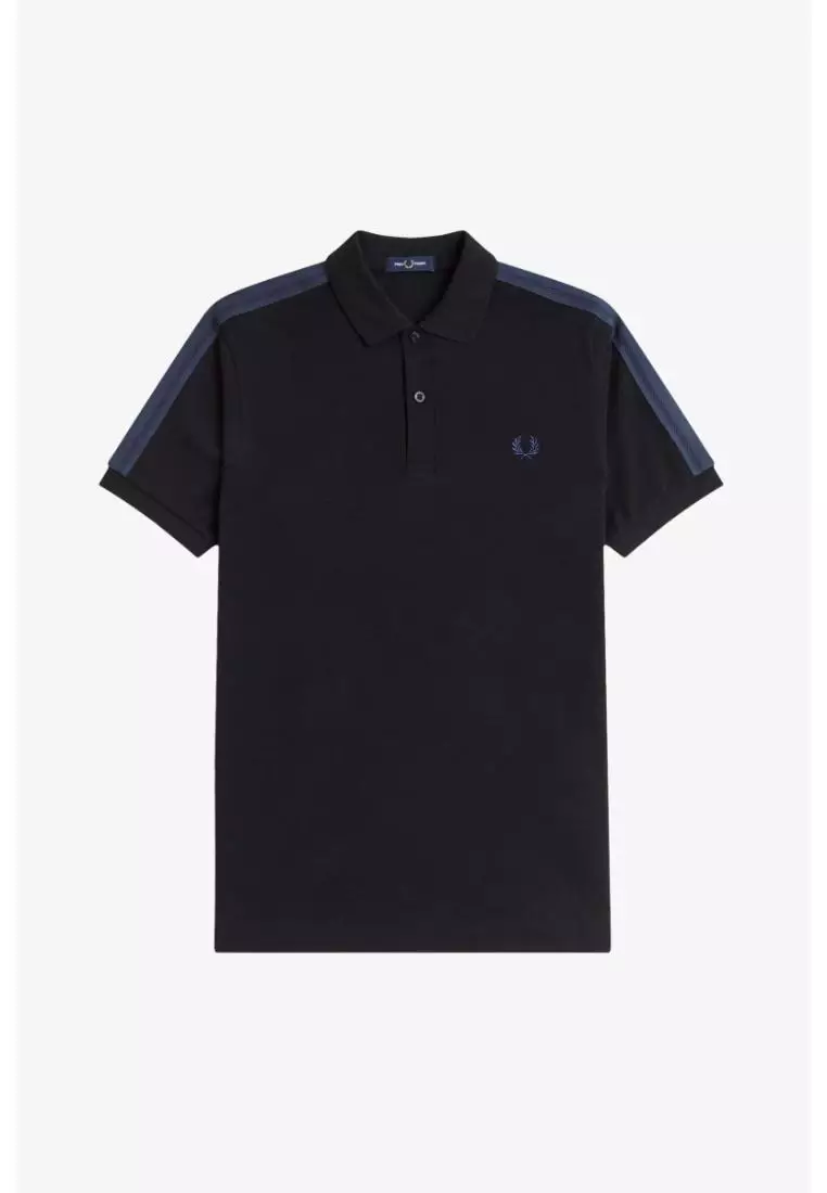 Fred Perry M1727 Mesh Taped Polo Shirt (Black)