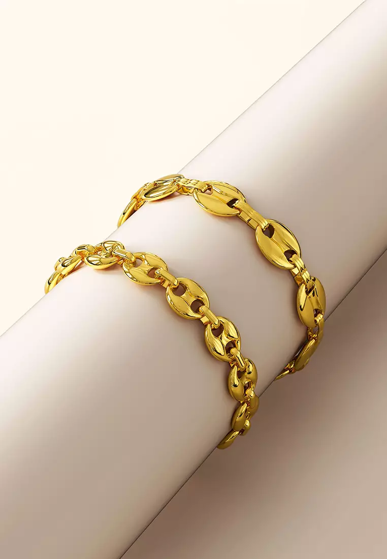 Interlocking Anchor Link Bracelet in Gold - 11mm