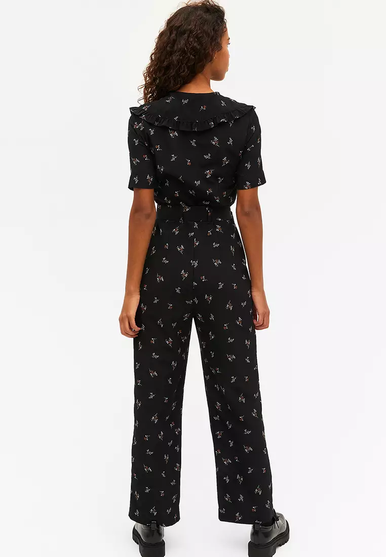 Buy Monki Button Jumpsuit With Ruffle Shirt Collar 2024 Online ZALORA