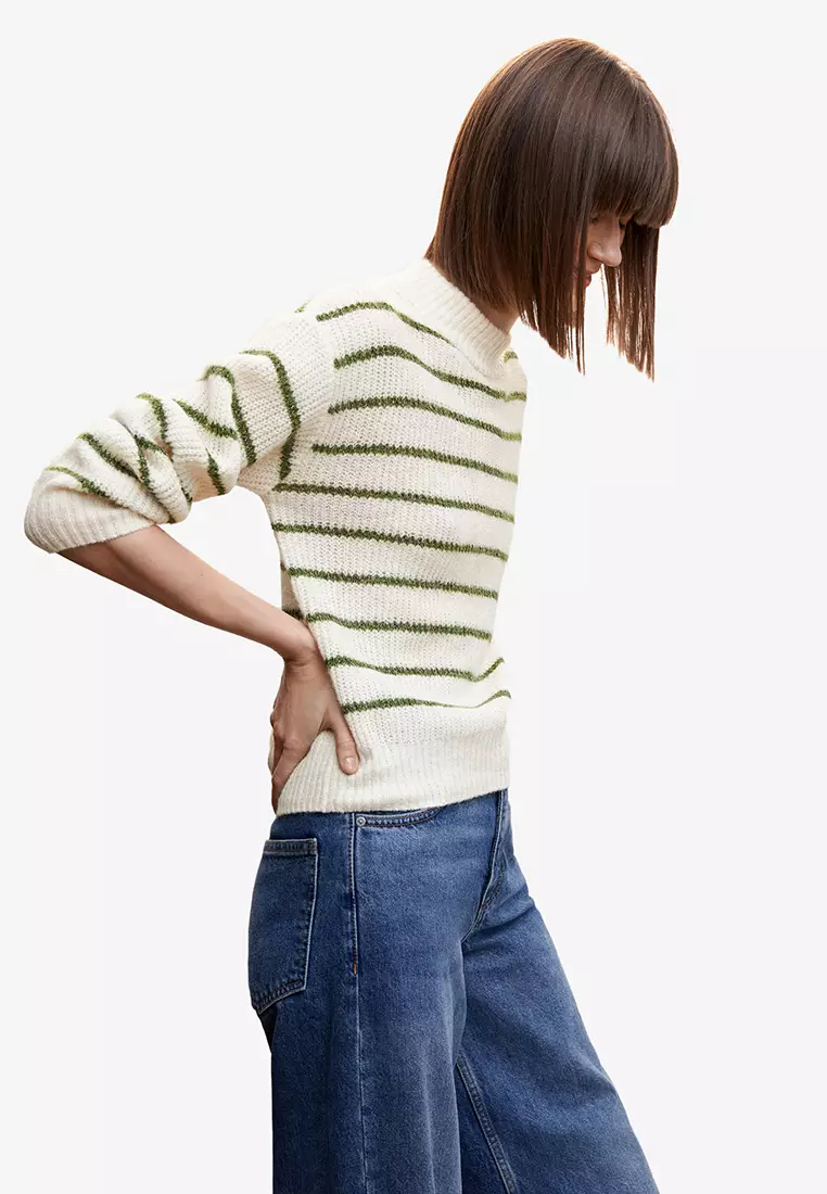 Mango knit sale striped sweater