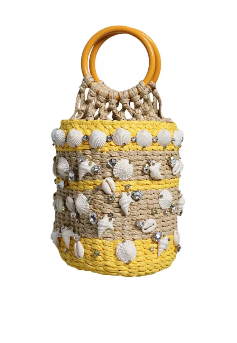 Buy Dolce & Gabbana Pre-Loved Raffia Shell Embellished 2025 Online | ZALORA