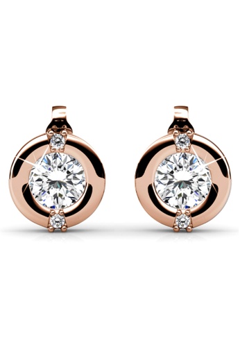 Krystal Couture gold KRYSTAL COUTURE Millionaire Circle Stud Earrings Embellished with Swarovski® crystals-Rose Gold/Clear 5E506AC44552BDGS_1