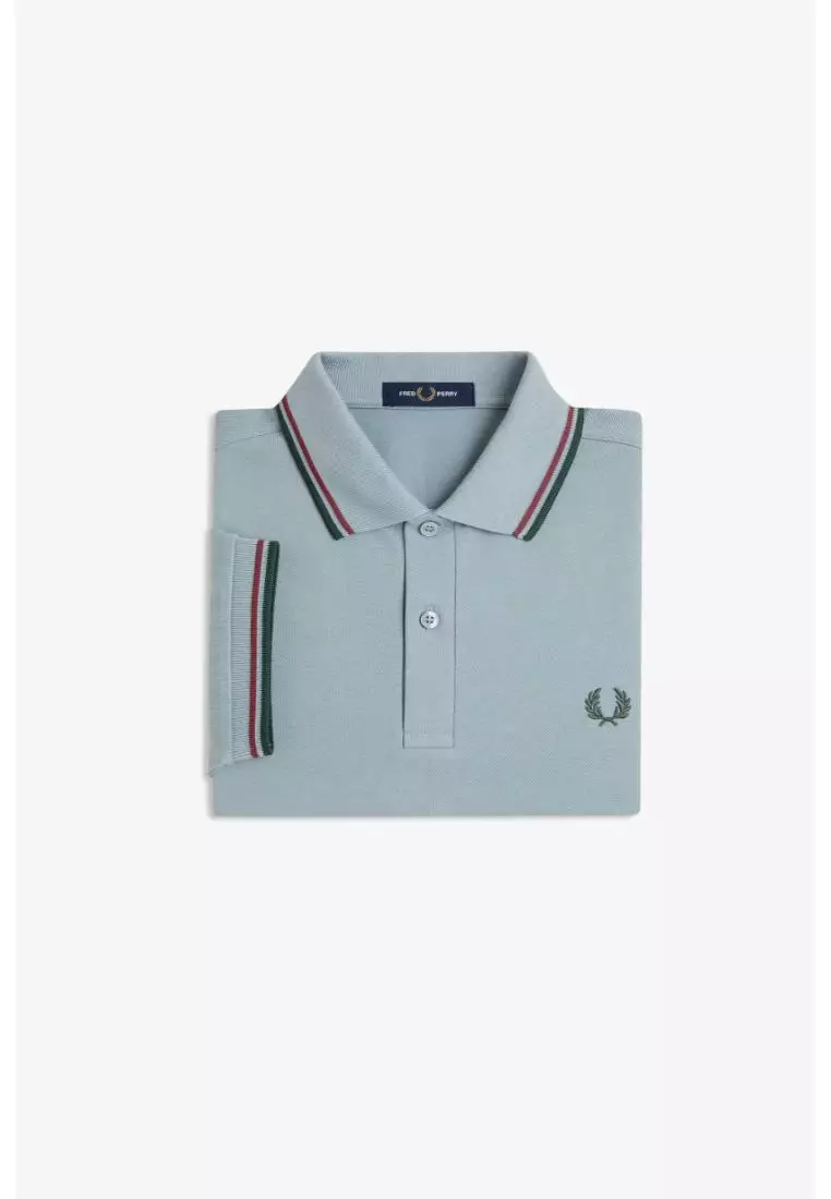 Fred Perry M3600 Twin Tipped Fred Perry Shirt (Stockport Blue / Oxblood / Grassroots)