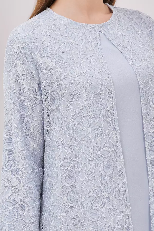 MINIMAL - Abziya - Gamis Lace Kerah Payet - Blue