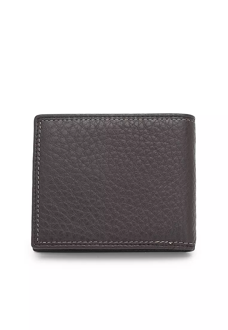 Genuine Leather RFID Short Wallet - Black