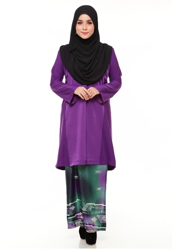 Kurung Pahang Arissa (Deep Purple) from Ms.Husna Apparel in Purple