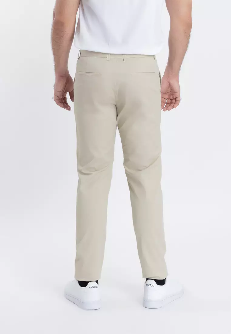 Slim Fit Chino Pants With Pocket Trim