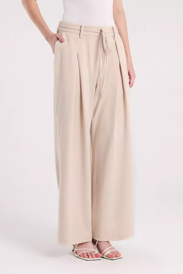 MINIMAL - Rumors - Celana Lebar Lipit - Beige Warna Beige