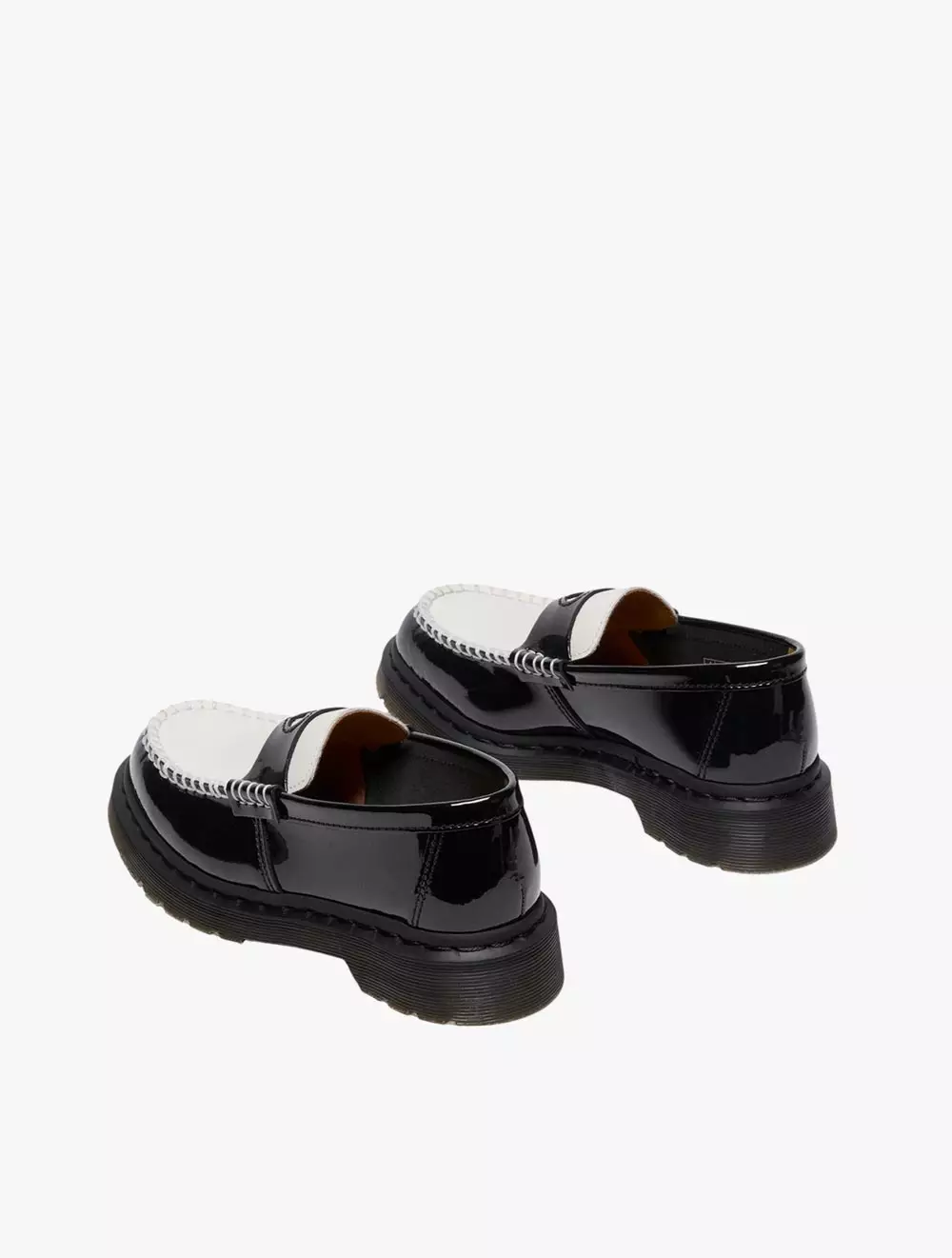 Dr. Martens Penton Heart Loafer Black White Patent Lamper Smooth