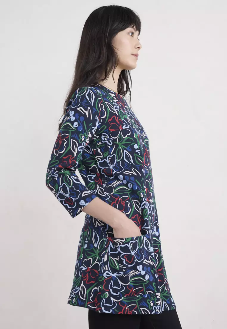 Seasalt Cornwall Navy Tall Waves Tunic