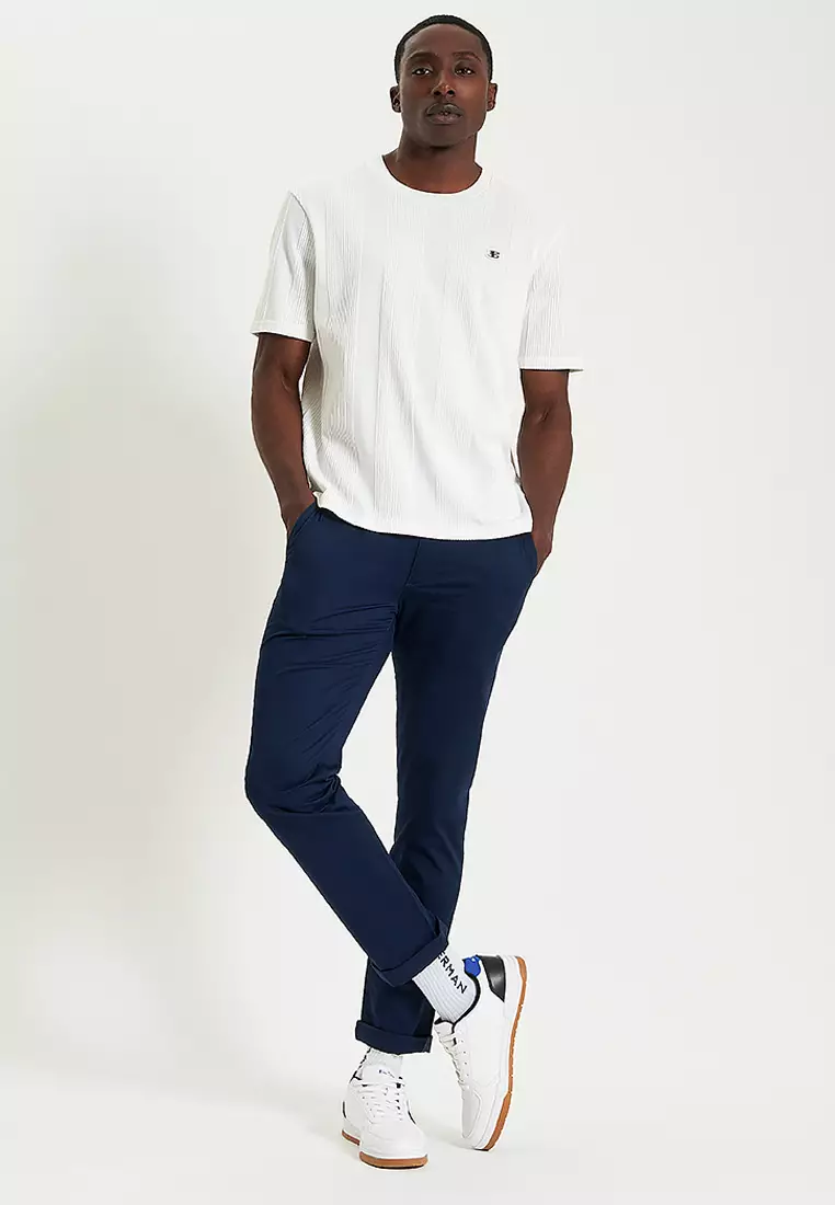 Textured Vertical Stripe Tee