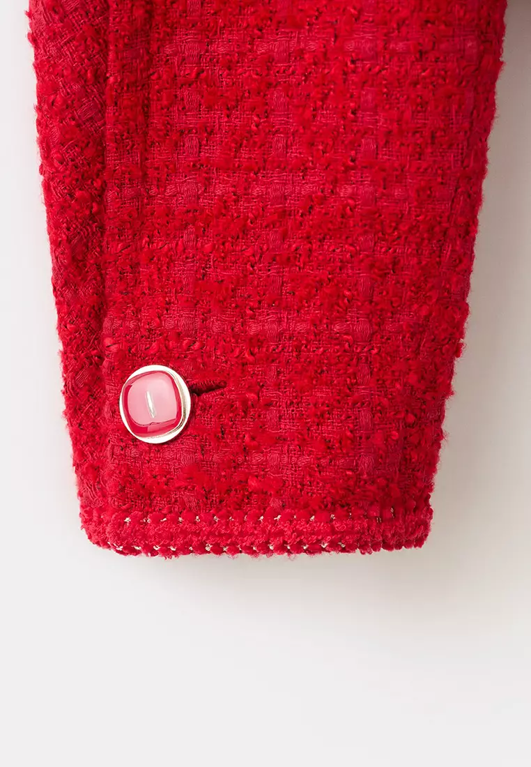 Tweed Jacket With Jewel Buttons