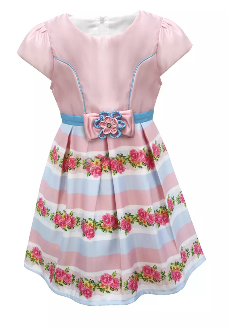 Two Mix Baju Anak Perempuan Fashion - Dress Anak Cewek Wanita Bahan Kain Satin Usia 1-12 Tahun 4278