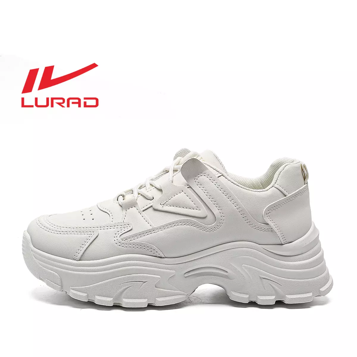 LURAD Sepatu Wanita Hitam Putih Polos Hak Tinggi Sneakers Cewek SM21