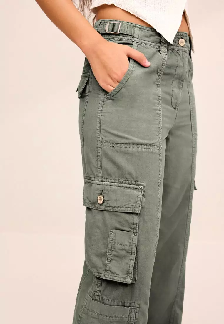 ESPRIT - Cargo trousers with elastic waist at our Online Shop