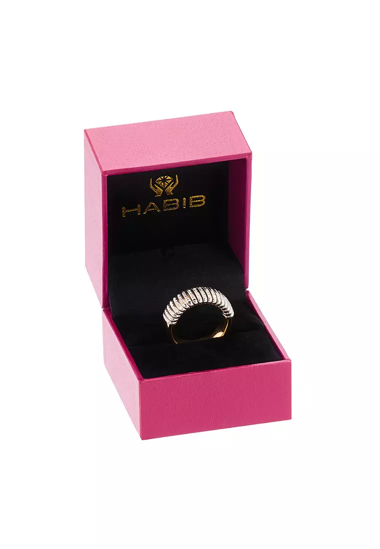HABIB 916 Oro Italia Yellow and White Gold Ring GR60741025(22YW)-BI (22K Gold)