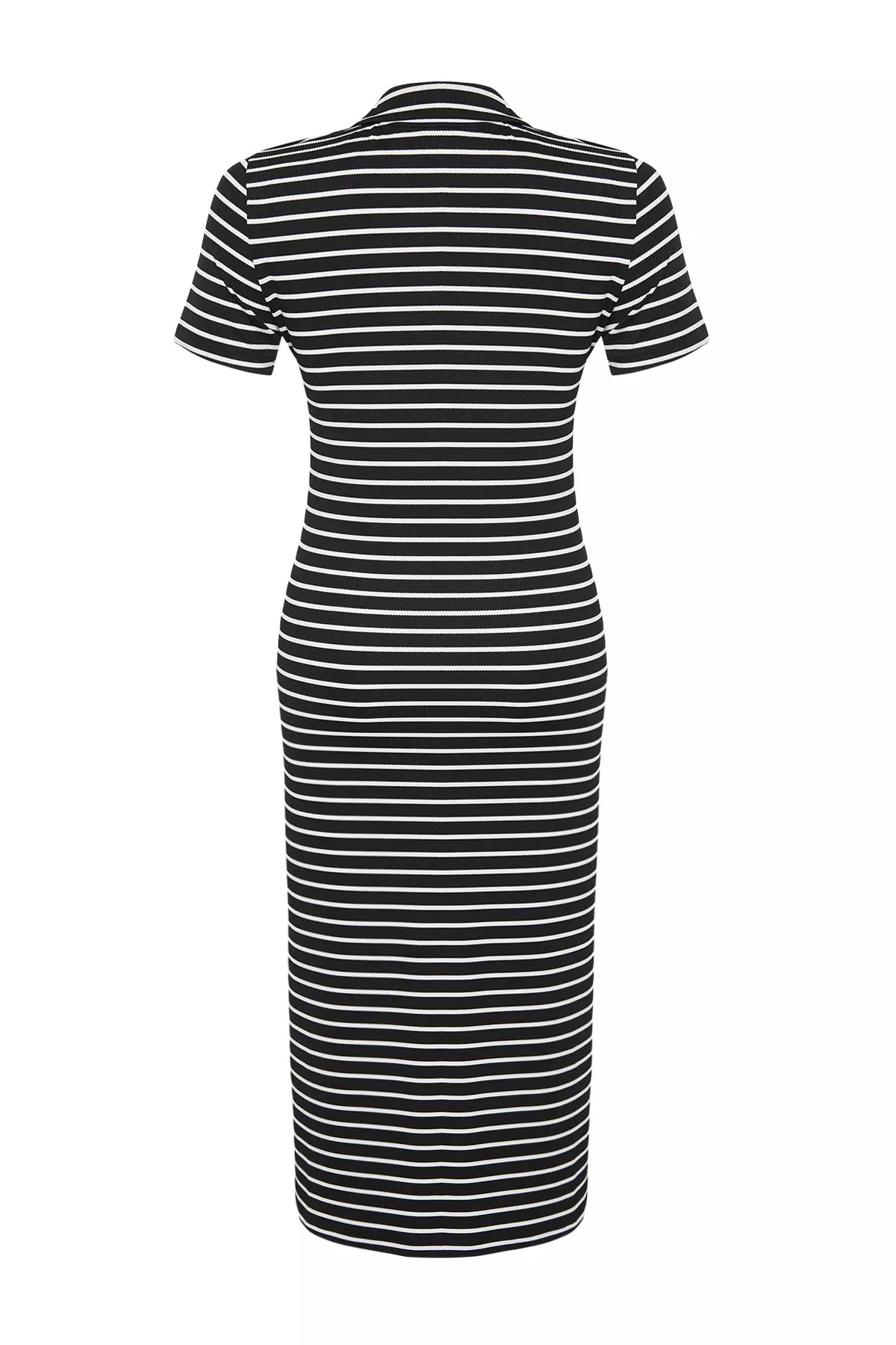 Plus Size Striped Johnny Neck Dress