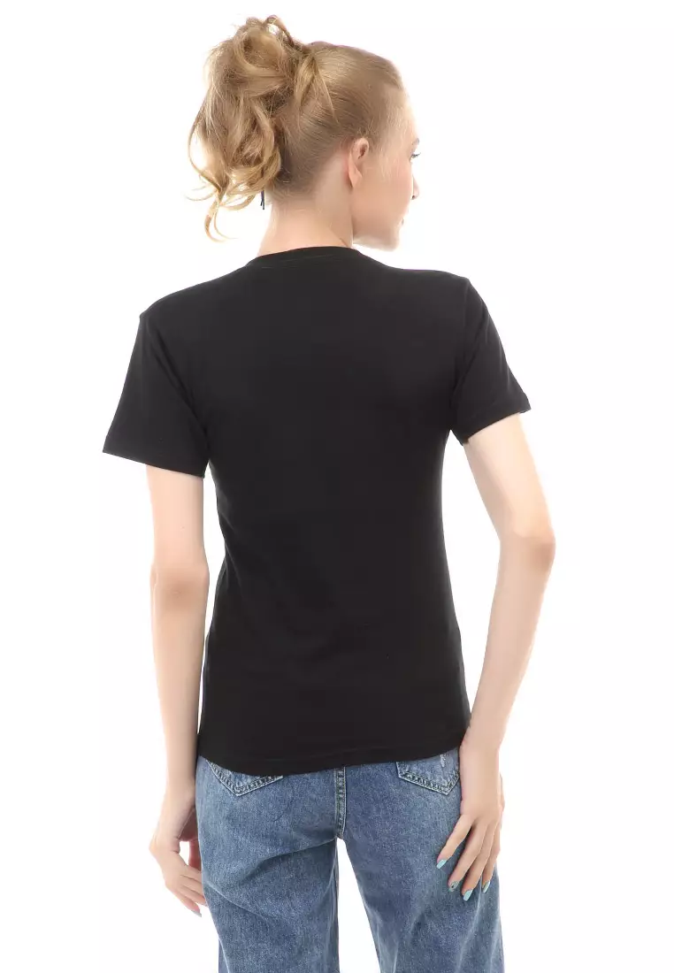 Genevie Kaos Kasual Wanita Why Didn't You Tell Anyone Material Cotton Combed ORIGINAL - Black