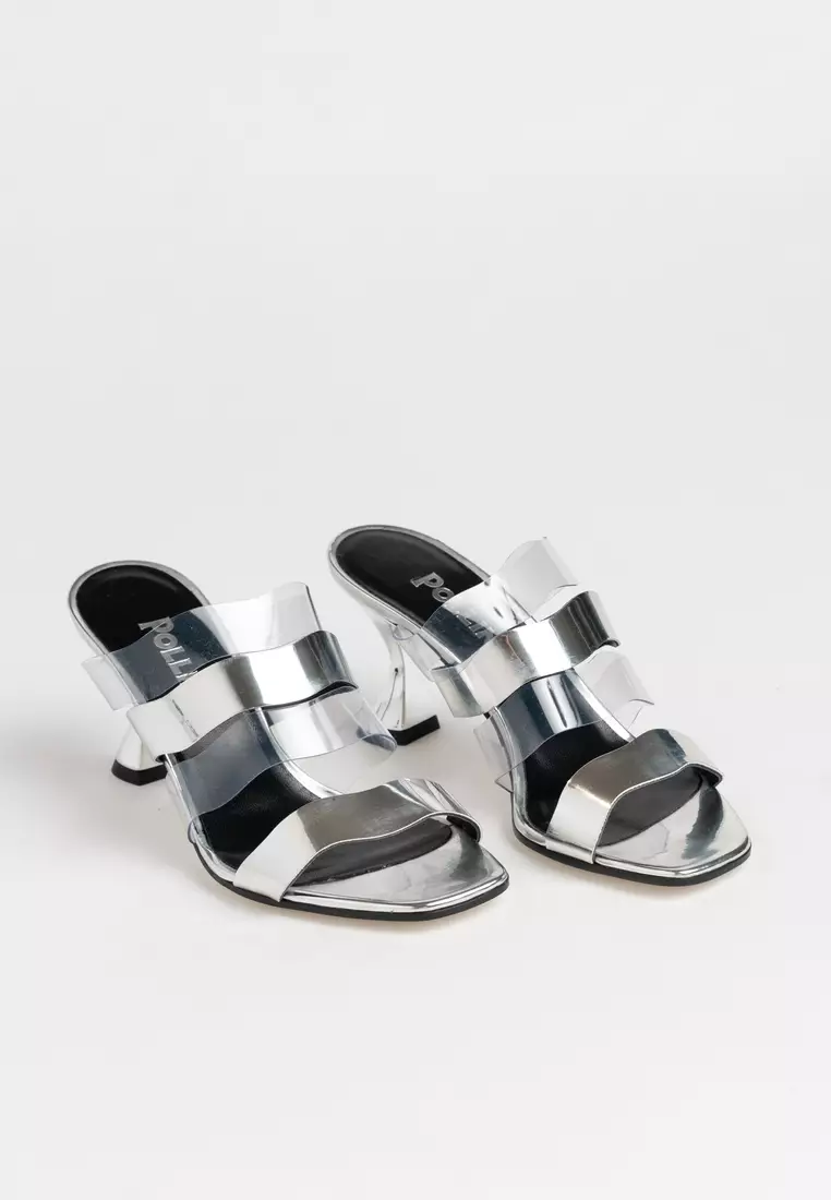 White and sale silver sandals