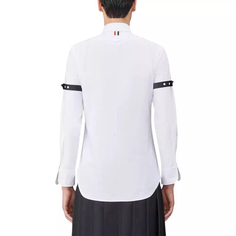Oxford Armband Black Long Sleeved Shirt White
