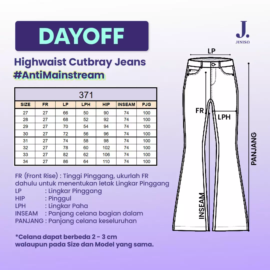 Highwaist Flare Cutbray Jeans 371 DAYOFF
