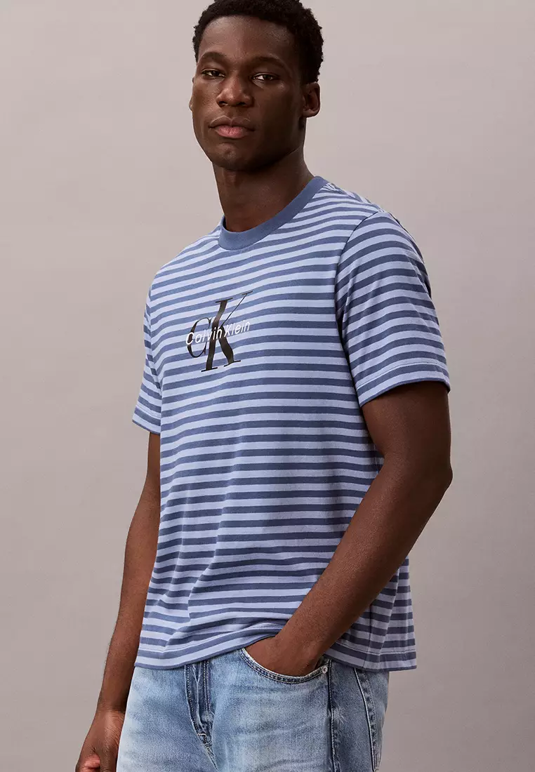 Monogram Logo Stripe Relaxed T-Shirt - Calvin Klein Jeans