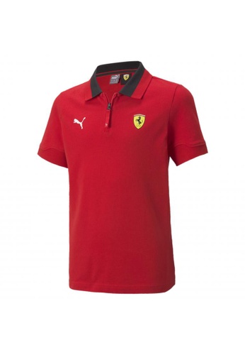 puma red Unisex Scuderia Ferrari Race Youth Polo Shirt 2D1D0KA990DEAAGS_1