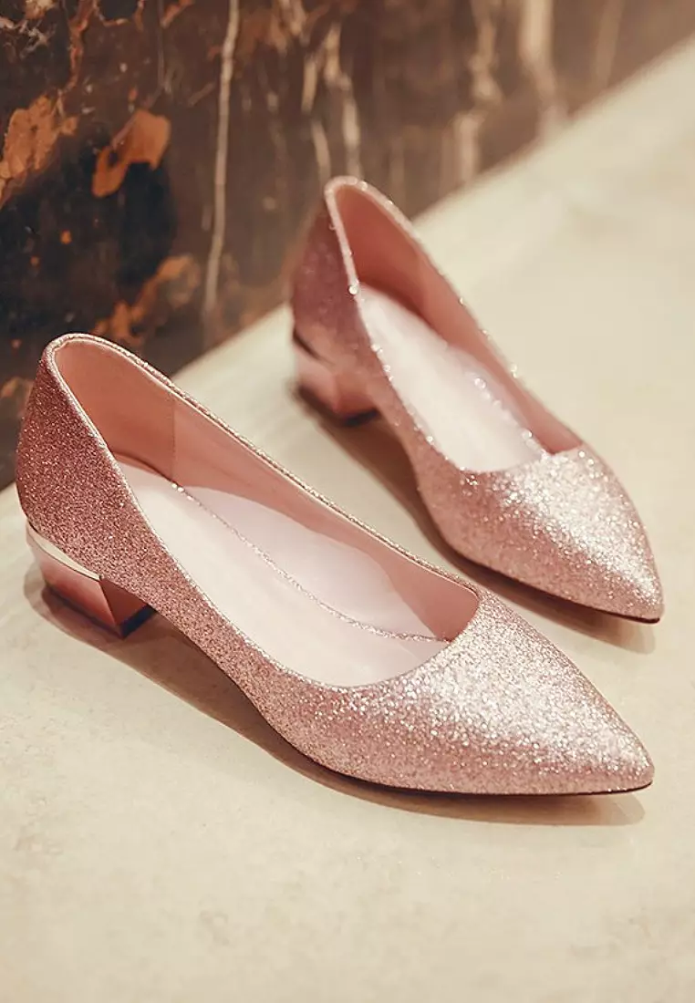 Gold kitten heel outlet wedding shoes