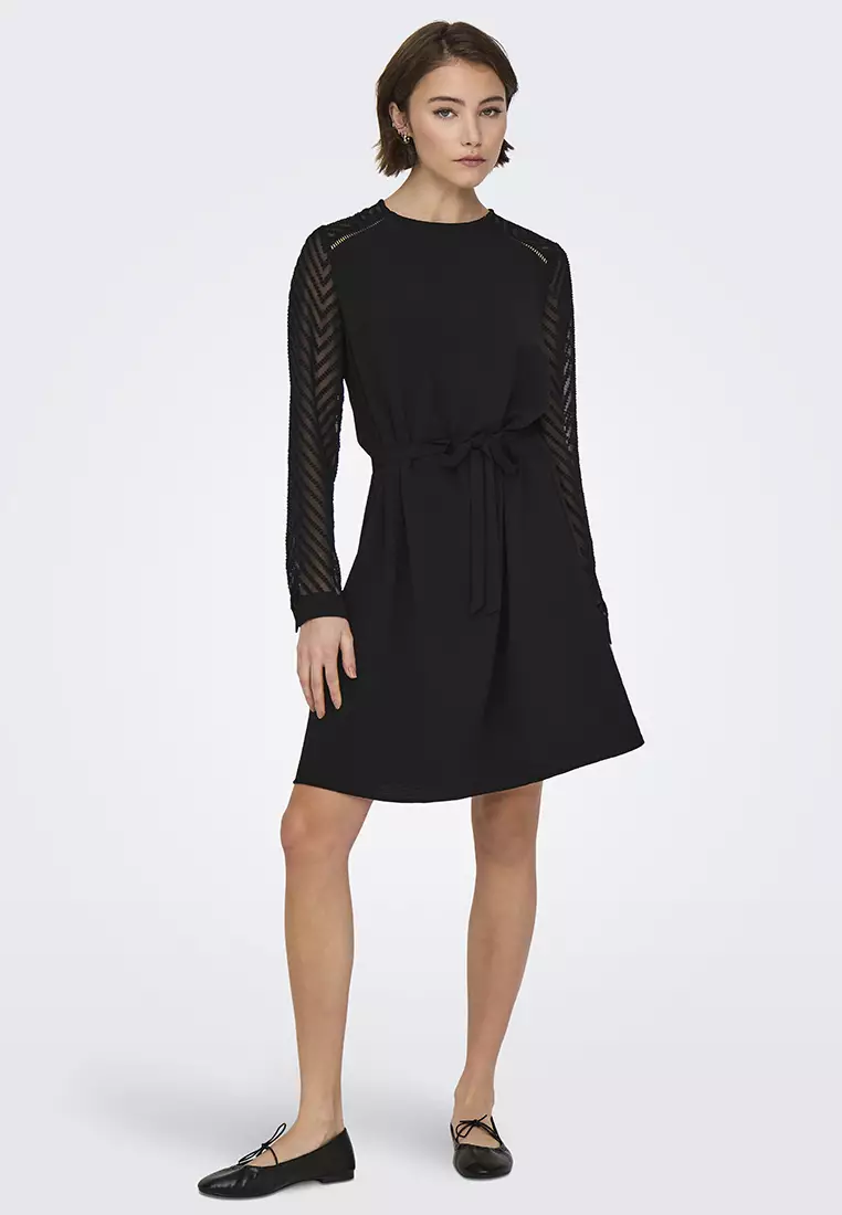 Mette Long Sleeve Dobby Sleeve Dress