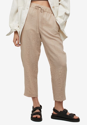 H&M beige Ankle-Length Trousers 71B29AA07F7688GS_1
